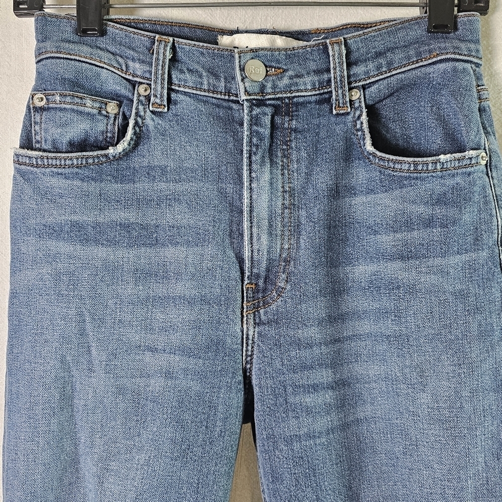 Reformation High Rise Skinny Distress Blue Jeans Sz 28 - Picture 3 of 14